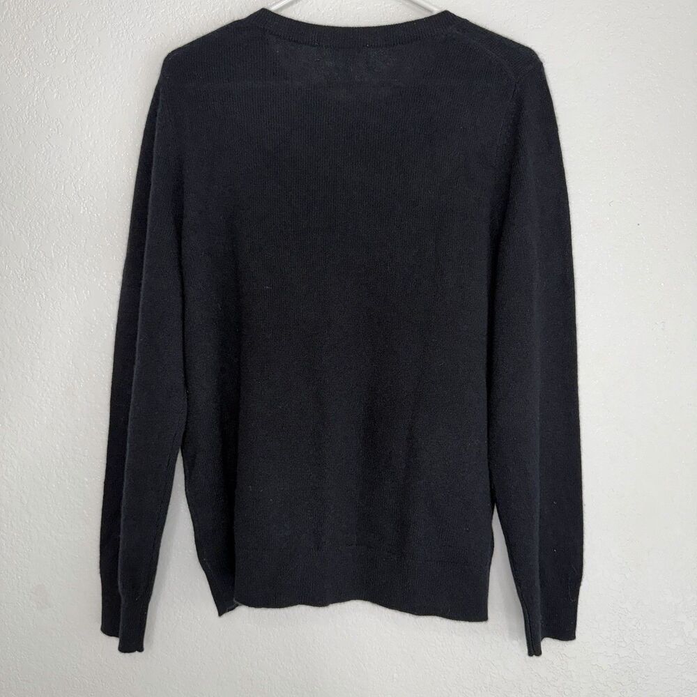 Nordstrom 100% Cashmere Crewneck Sweater Black Sz XL Minimalist Quiet Luxury NWT - Picture 4 of 11